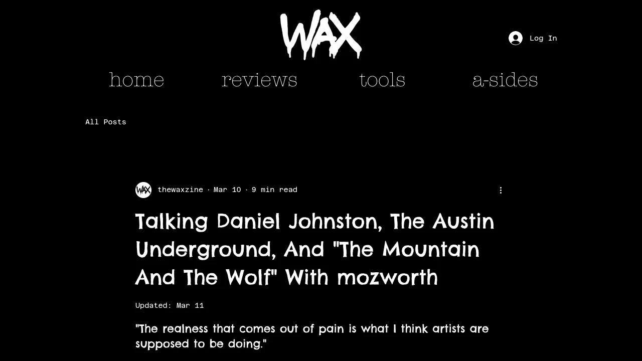 Wax Zine — Talking Daniel Johnston, The Austin Underground, And "The Mountain And The Wolf" With mozworth
