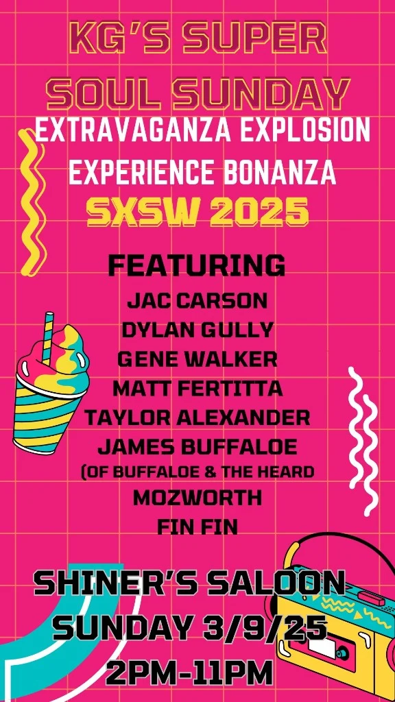 Show poster — Shiner's Saloon Songwriters Showcase 9pm, March 9, 2025